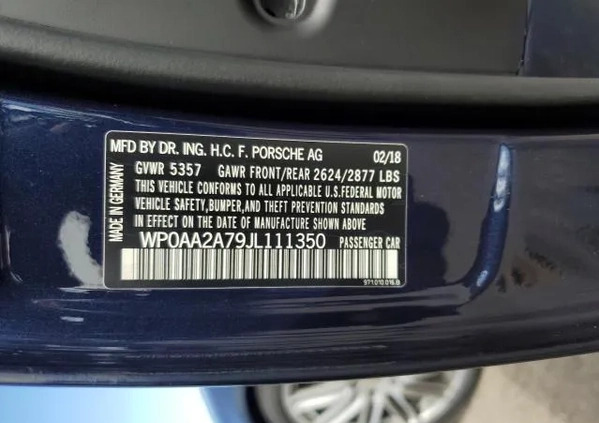 Porsche Panamera cena 119000 przebieg: 33850, rok produkcji 2018 z Pajęczno małe 67